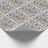 April Narren: farbiges Doodle-Set. Geschenkpapier (Ecke)