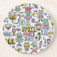 April Narren: farbiges Doodle-Set.