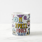 April Narren: farbiges Doodle-Set. Kaffeetasse (Mittel)