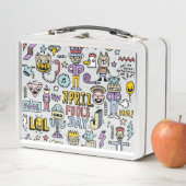 April Narren: farbiges Doodle-Set. Metall Brotdose (Beispiel)