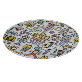 April Narren: farbiges Doodle-Set. Schneidebrett (Ecke)