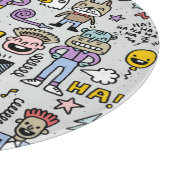 April Narren: farbiges Doodle-Set. Schneidebrett (Ecke)