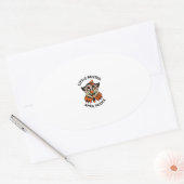 April Narren-Tag kleine Zwischengelb-Noten Ovaler Aufkleber (Umschlag)