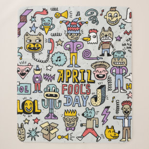 April Narren Tag lustige doodle bunten Set 1. Vint Sherpadecke