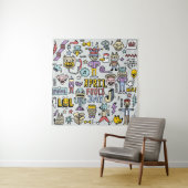 April Narren Tag lustige doodle bunten Set 1. Vint Wandteppich (Beispiel)