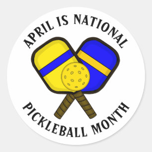 April: National Pickleball Montag Runder Aufkleber