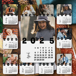 April Neujahr 2025 Kalender Familienfoto Magnet