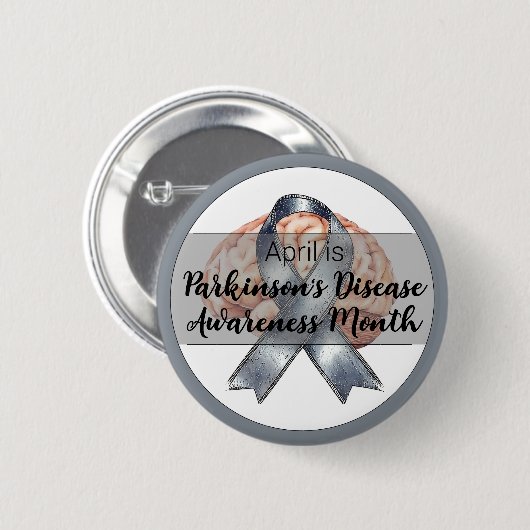 April Parkinson's Disease Brain Awareness Month Button (Vorne & Hinten)
