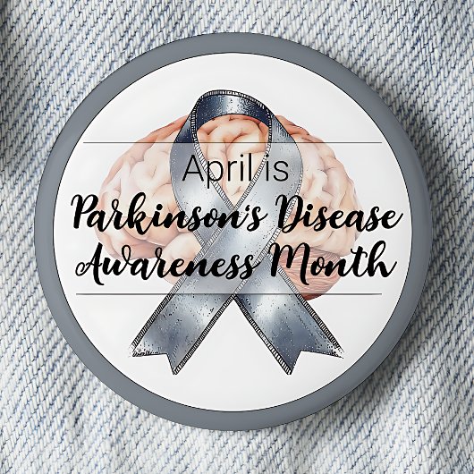 April Parkinson's Disease Brain Awareness Month Button