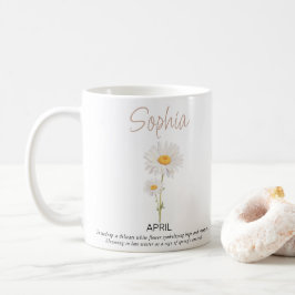 April Personalisierte Blume der Geburt Kaffeetasse