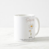 April Personalisierte Blume der Geburt Kaffeetasse (VorderseiteRechts)
