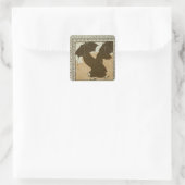 April Quadratischer Aufkleber (Tasche)
