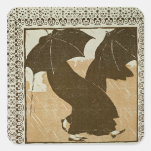 April Quadratischer Aufkleber