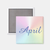 April Rainbow Amazone Blue Square Magnet von Janz (Vorderseite/Rückseite)