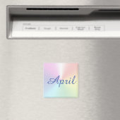 April Rainbow Amazone Blue Square Magnet von Janz (In Situ (Geschirrspüler))