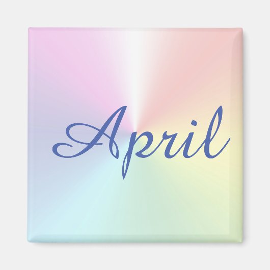 April Rainbow Amazone Blue Square Magnet von Janz (Vorne)
