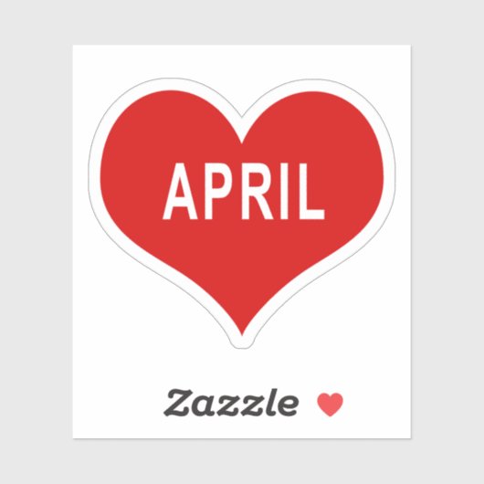 APRIL Red Liebe Heart Vinyl Sticker (Blatt)