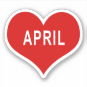 APRIL Red Liebe Heart Vinyl Sticker (Vorderseite)