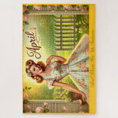 April Retro Blonde Button-Up Spring Girl Puzzle (Vertikal)