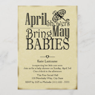 April-Schauer, Baby im Mai Einladung