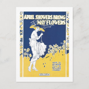 April-Schauer bringen Mai-Blumen Songbook-Cover Postkarte