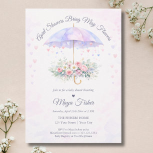 April-Schauer bringen Maiblumen-Baby-Party Einladung