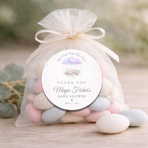 April-Schauer bringen Maiblumen-Baby-Party Runder Aufkleber