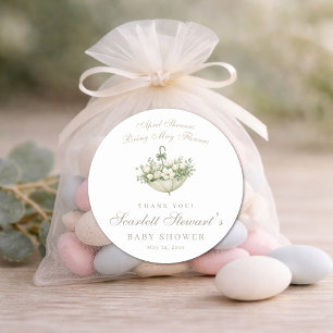 April-Schauer bringen Maiblumen-Baby-Party Runder Aufkleber