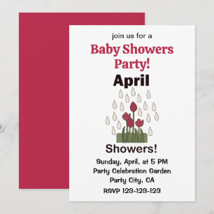 April-Schauer Gänseblümchen Blumen Baby-Party Einladung