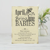 April-Schauer Junibaby Einladung (Stehend Vorderseite)