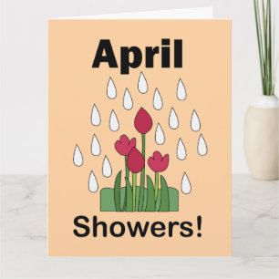 April-Schauer Rosa Gänseblümchen-Blume Floral Karte