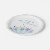 April Shower Bring May Flowers Baby Shower Pappteller (Schrägansicht)