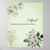 April Simple Joy Floral Print Poster (Vorne)