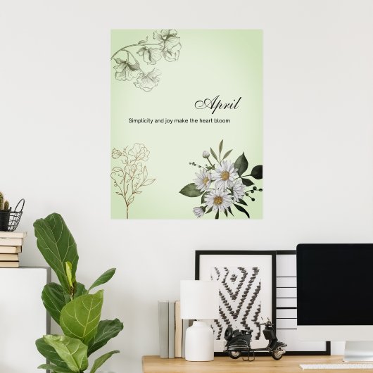 April Simple Joy Floral Print Poster (Heimbüro)