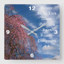 April Sky with Leviticus 11:44 Quadratische Wanduhr
