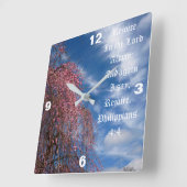 April Sky with Leviticus 11:44 Quadratische Wanduhr (Winkel)