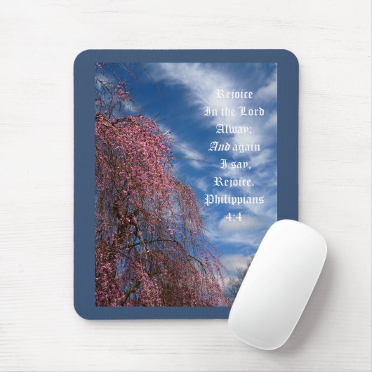 April Sky with Philippians 4:4 Mousepad (Mit Mouse)
