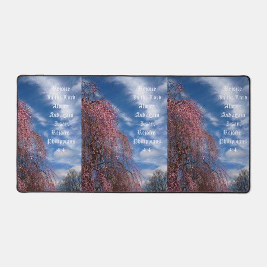 April Sky with Philippians 4:4 Schreibtischunterlage (Vorderseite)