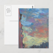 April Sonnenuntergang, Himmelstadt Landschaft Past Postkarte (Vorne/Hinten)