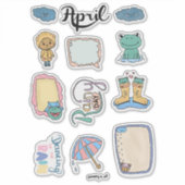 April Sticker Sheet – Rainy Days (Vorderseite)
