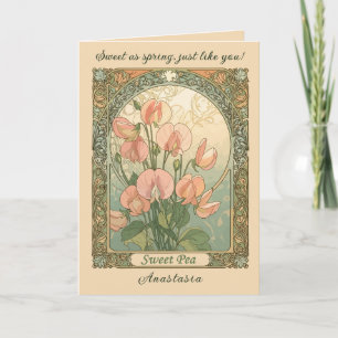 April Süße-Erbsen-Geburtsmonatsblume Karte