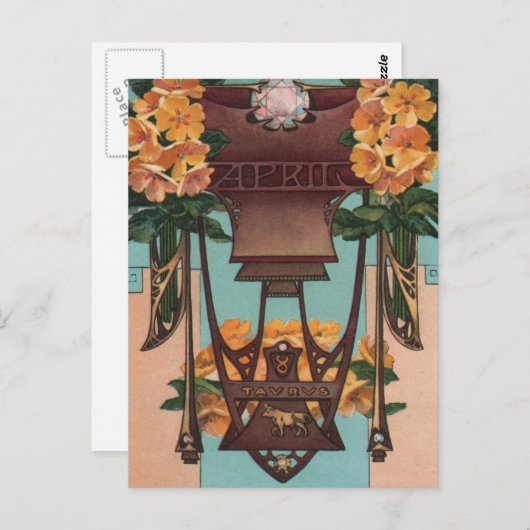 April - Taurus Postkarte (Vorne/Hinten)