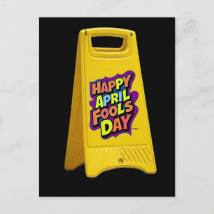 April täuscht Tag gelbe Plastikschilder Text farbi Postkarte