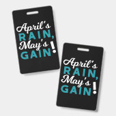 Aprilduschen können Blume inspirierendes Zitat Ausweis (Front & Back)