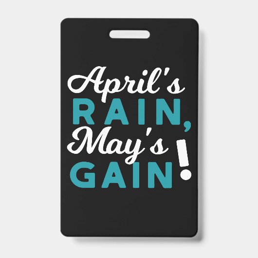 Aprilduschen können Blume inspirierendes Zitat Ausweis (Front)