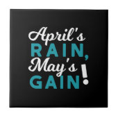 Aprilduschen können Blume inspirierendes Zitat Fliese (Vorderseite)