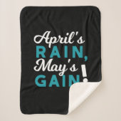 Aprilduschen können Blume inspirierendes Zitat Sherpadecke (Vorderseite)