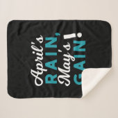 Aprilduschen können Blume inspirierendes Zitat Sherpadecke (Vorderseite (Horizontal))