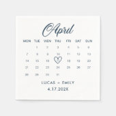 Aprilkalender Dark Blue Wedding Serviette (Vorderseite)
