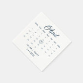 Aprilkalender Dark Blue Wedding Serviette (Ecke)